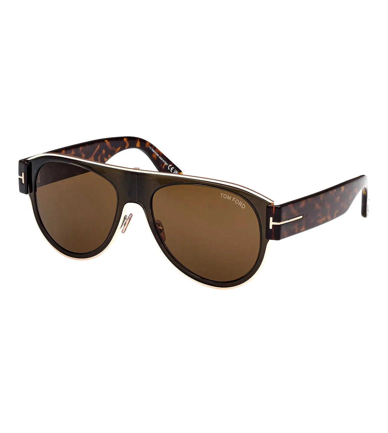 Tom Ford Men's Dark Brown Aviator Sunglasses