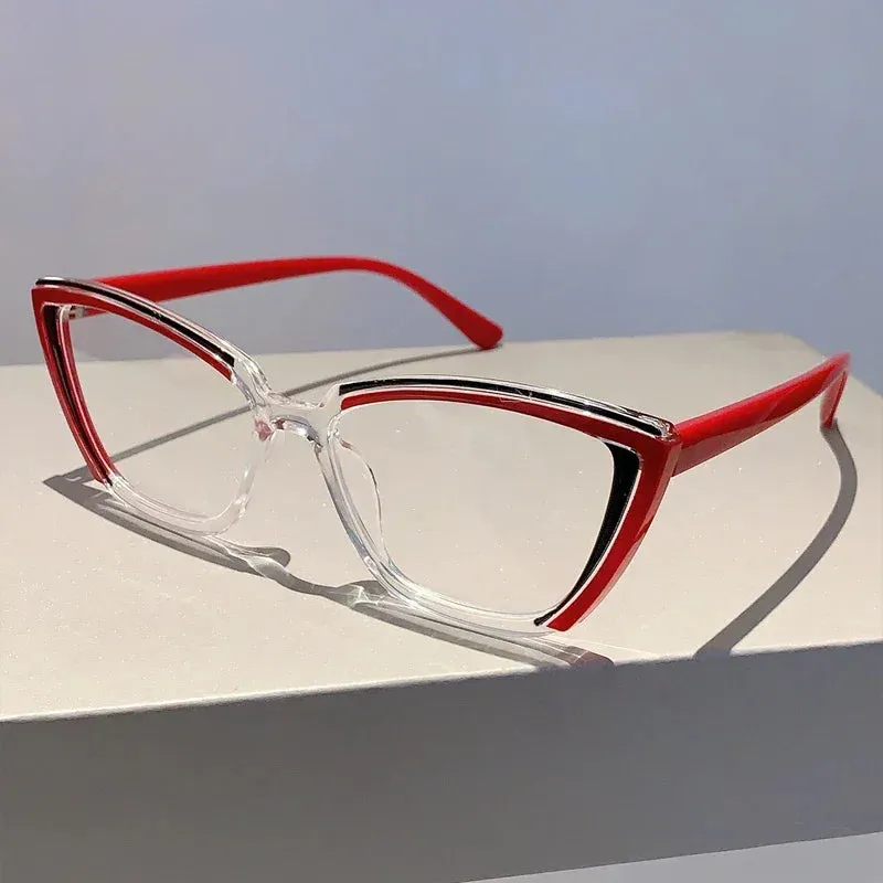 VAIGE Vintage Cat Eye Sunglasses with Blue Light Blocking Technology - Available in Red, Green, Blue, Yellow, Cyan, Gold, Silver, and Purple