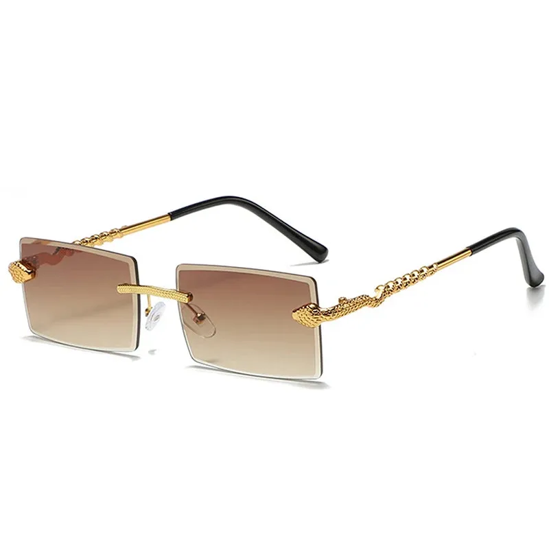 VAIGE Vintage Twisted Snake Leg Gradient Sunglasses in Stunning Red and Gold