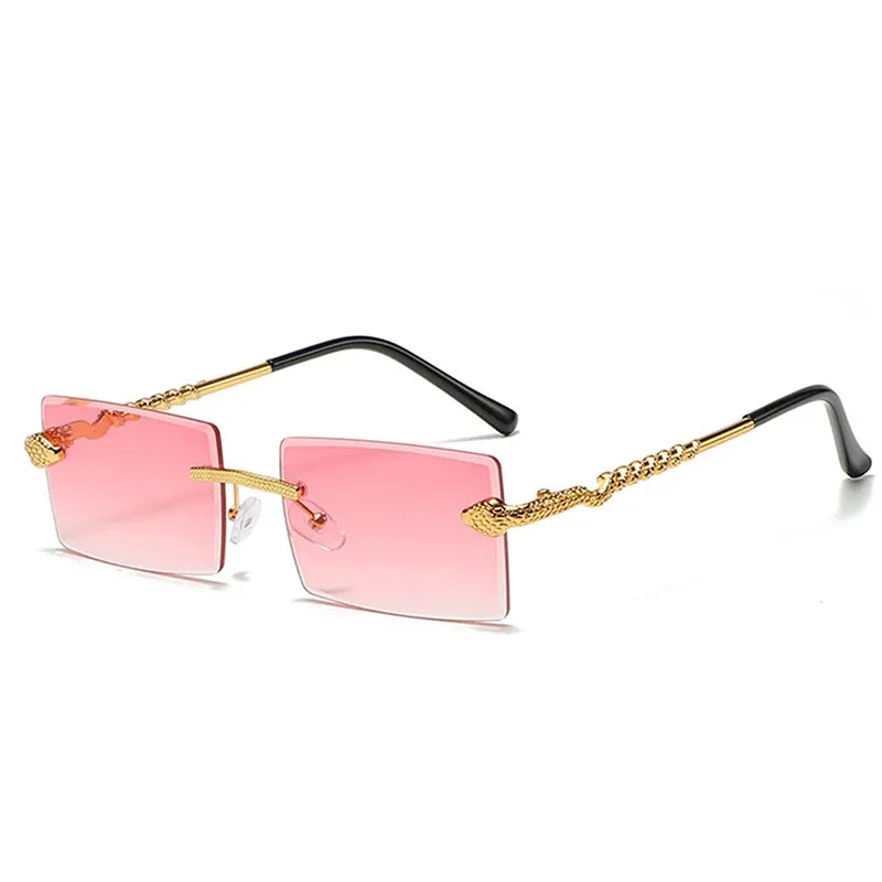 VAIGE Vintage Twisted Snake Leg Gradient Sunglasses in Stunning Red and Gold