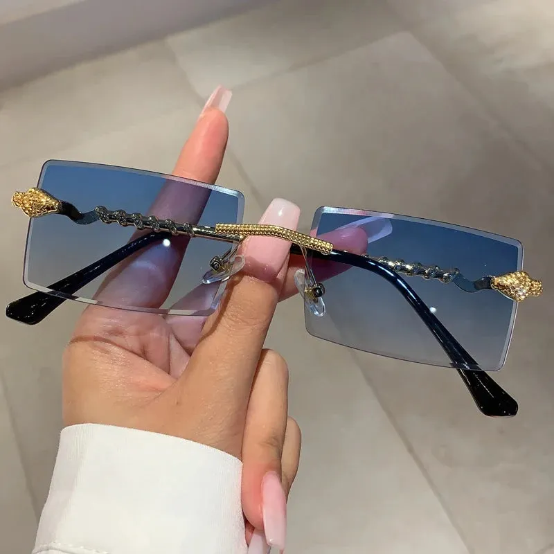 VAIGE Vintage Twisted Snake Leg Gradient Sunglasses in Stunning Red and Gold