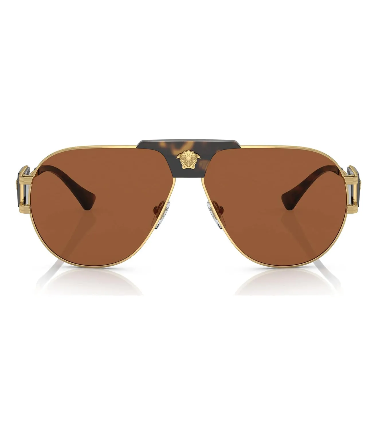 Versace Men's Dark Brown Aviator Sunglasses