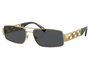 Versace Rectangle Logo Runway Sunglasses Gold