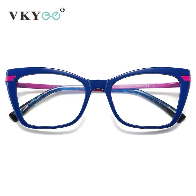 Vicky Women's Full Rim Square Cat Eye Tr 90 Titanium Reading Glasses 2105