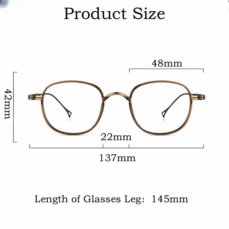 Yimaruili Unisex Full Rim Round Titanium Alloy Eyeglasses 8016