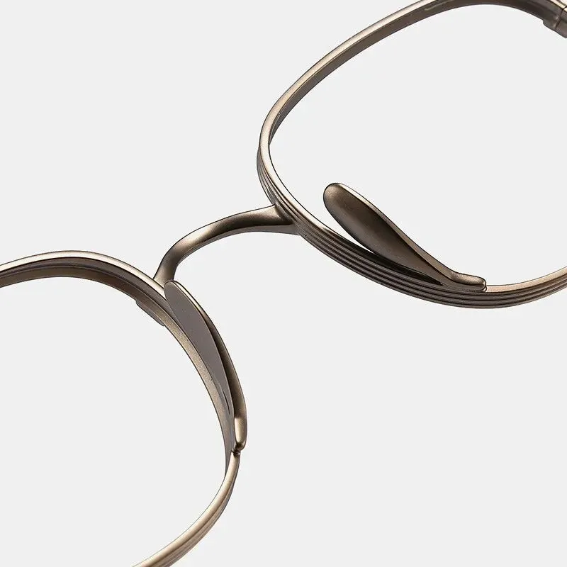 Yimaruili Unisex Full Rim Round Titanium Alloy Eyeglasses 8016