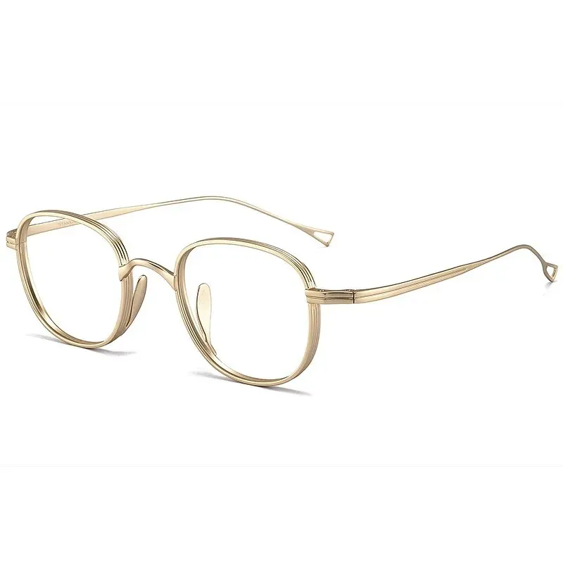 Yimaruili Unisex Full Rim Round Titanium Alloy Eyeglasses 8016