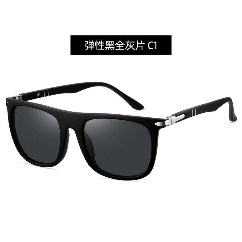 Yimaruili Unisex Full Rim Square Tr 90 Polarized Sunglasses C3055