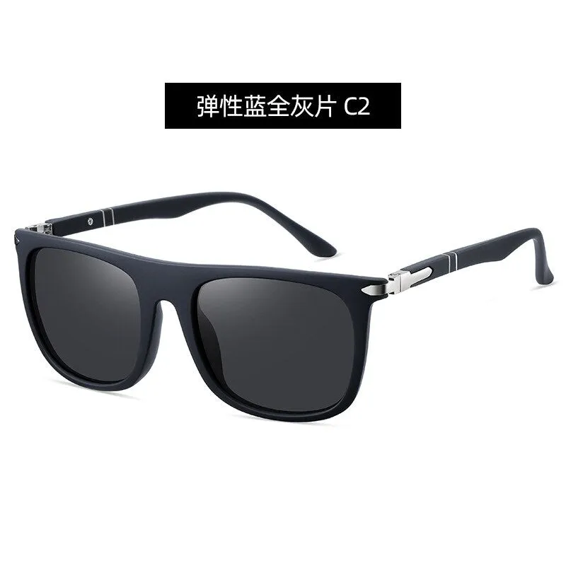 Yimaruili Unisex Full Rim Square Tr 90 Polarized Sunglasses C3055